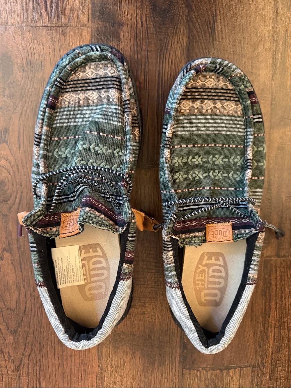 Hey Dude Wally Funk Baja Green Southwest Slip-On Shoes Men’s Size 8 - Picture 3 of 6
